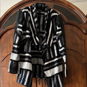 INC International Concepts Black and White Cape Jacket